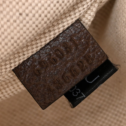 Gucci Monogram Jumbo GG Textured Dollar Calfskin Web Belt Bag Camel Ebony New Acero 7 of 12