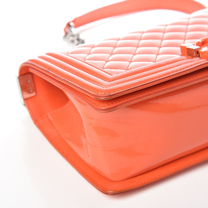 Chanel Patent Quilted Medium Plexiglass Boy Flap Orange 10 of 13