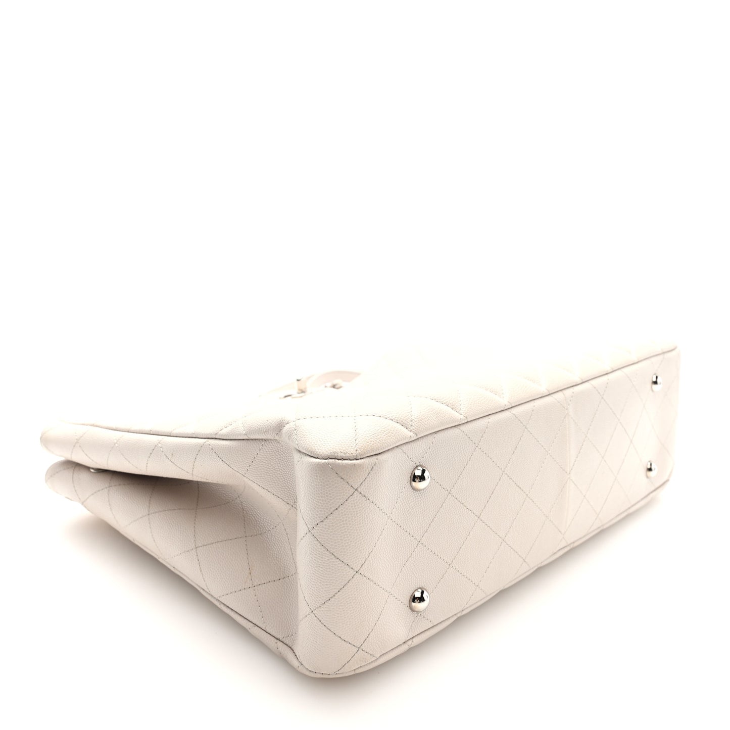 Caviar Quilted Large CC Shopping Tote Ivory