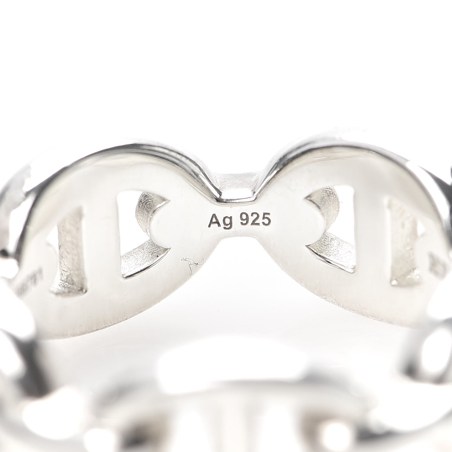 Hermes Sterling Silver PM Chaine d'Ancre Enchainee Band Ring 51 5.75 6 of 7