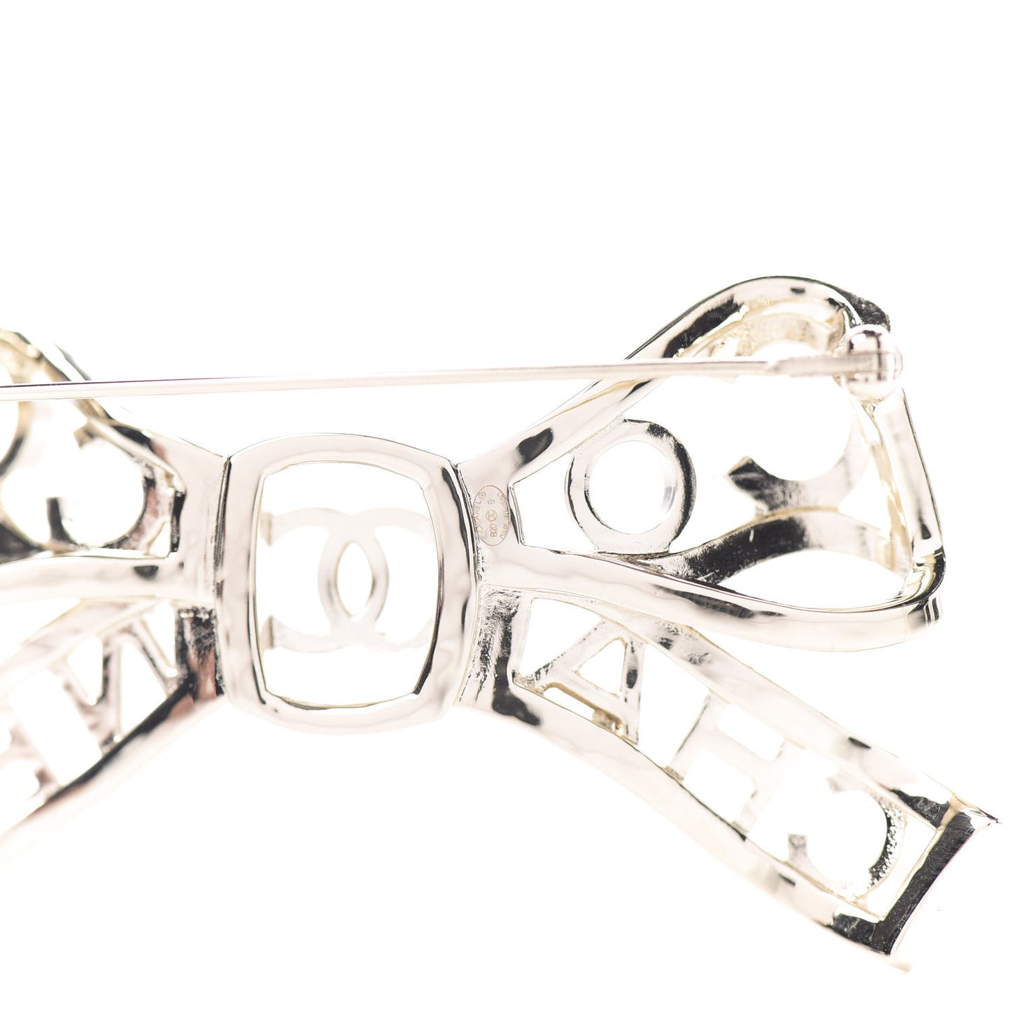 Metal Crystal Bow-tiful CC Brooch Gold