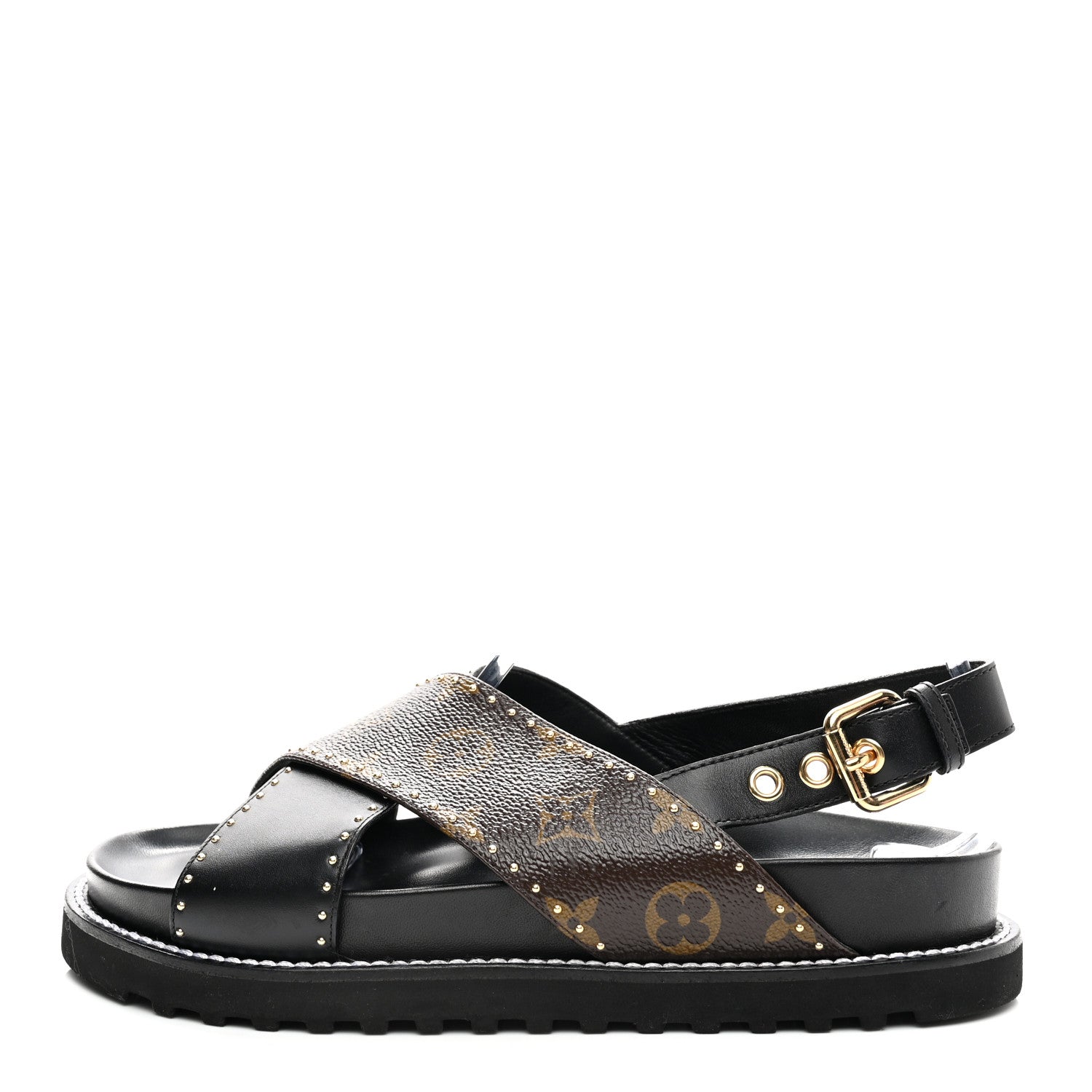 Louis Vuitton Monogram Paseo Flat Comfort Sandals 39 Black 1 of 11
