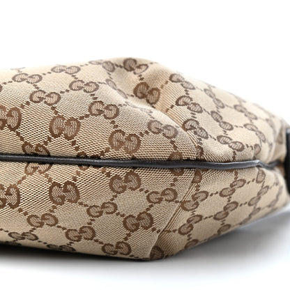 Gucci Monogram Web Medium Half Moon Hobo Dark Brown 9 of 10