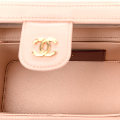 Chanel Shiny Caviar Preppy Coco Long Vanity With Strap Light Pink 5 of 12