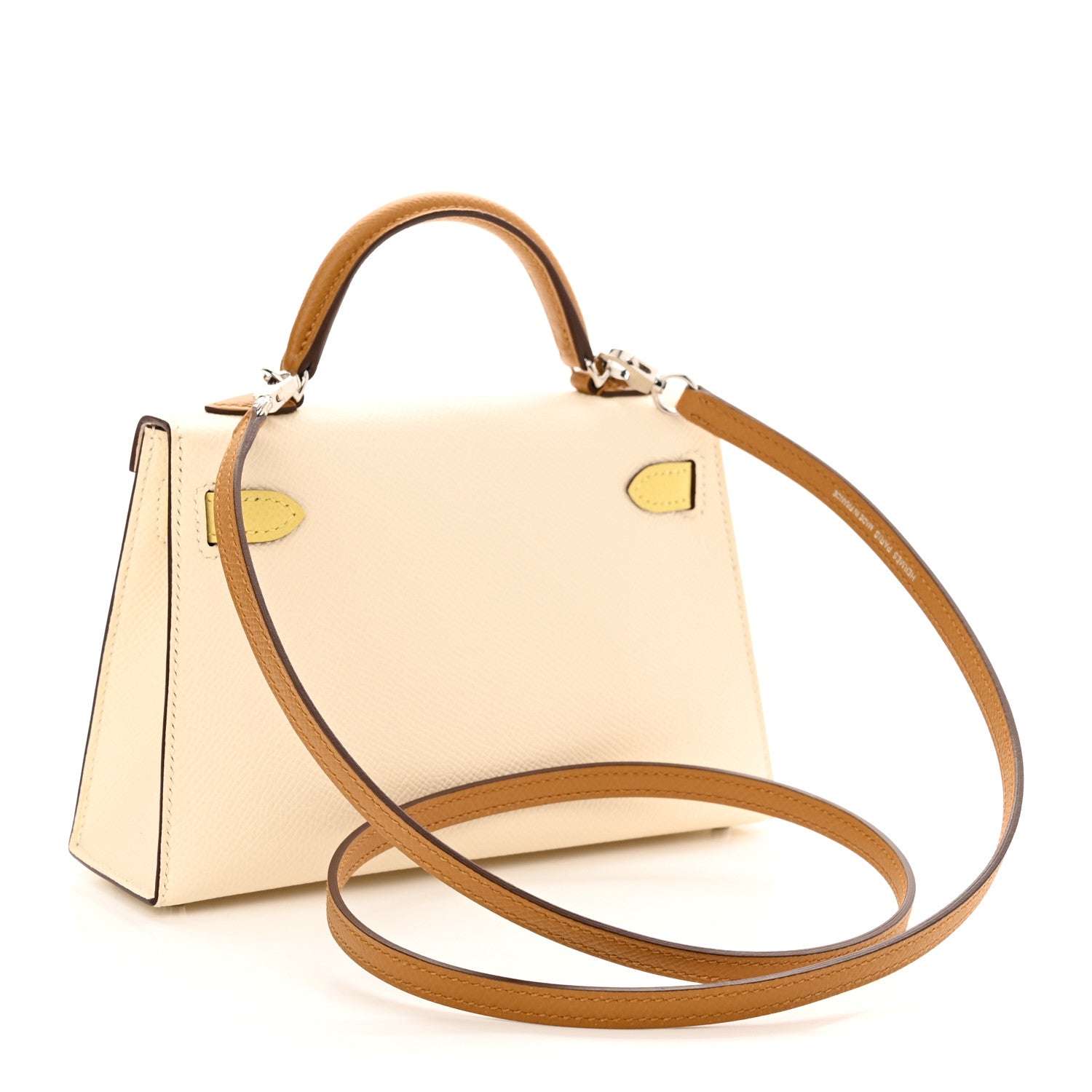 Hermes Epsom Mini Kelly Sellier 20 Nata Jaune Poussin Sesame 3 of 13