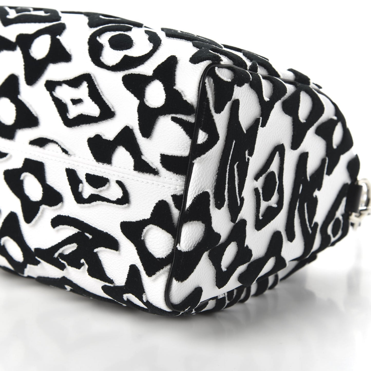 X UF Tufted Monogram Speedy Bandouliere 25 White Black