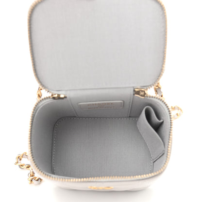 Chanel Lambskin Quilted Top Handle Mini Vanity Case With Chain Grey 5 of 11