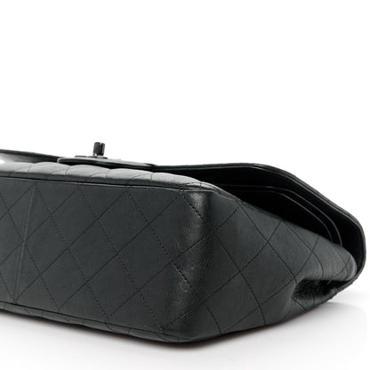 Chanel Crumpled Calfskin Quilted Jumbo Double Flap So Black 11 of 11