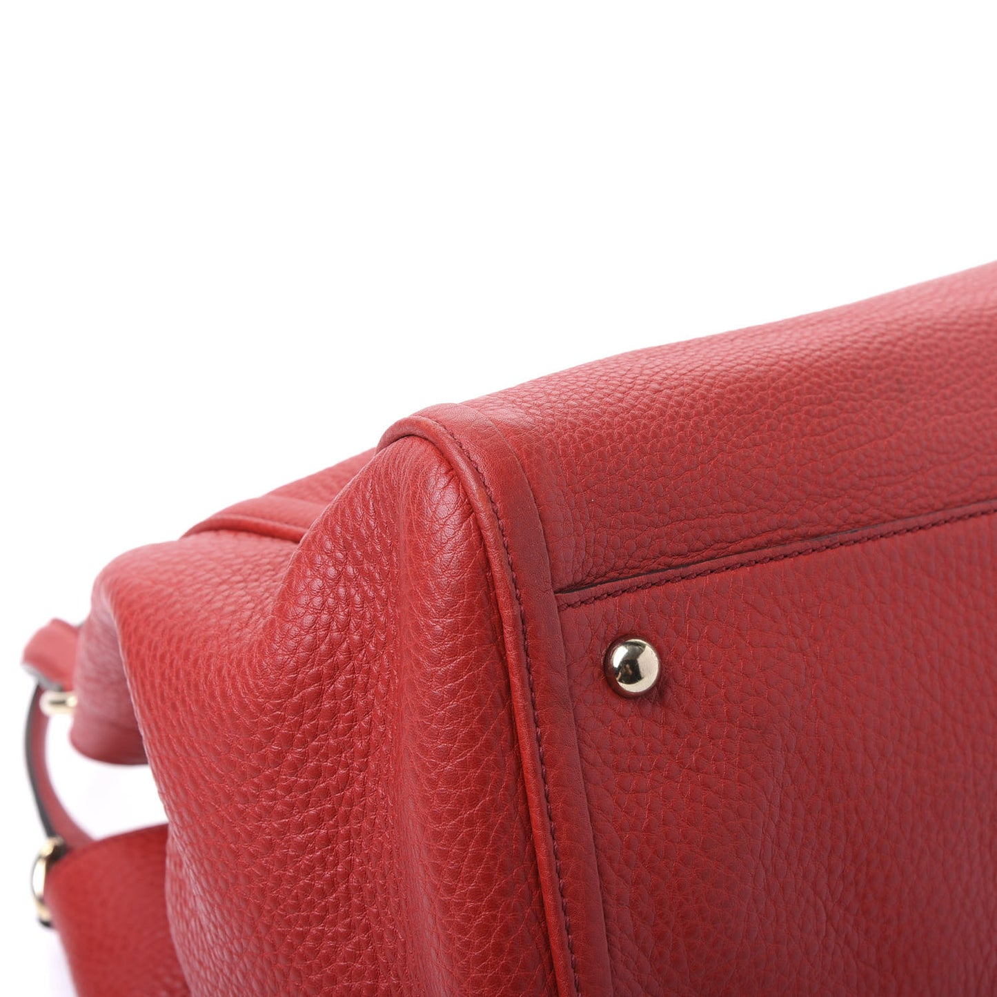 Pebbled Calfskin Medium Soho Shoulder Bag Red