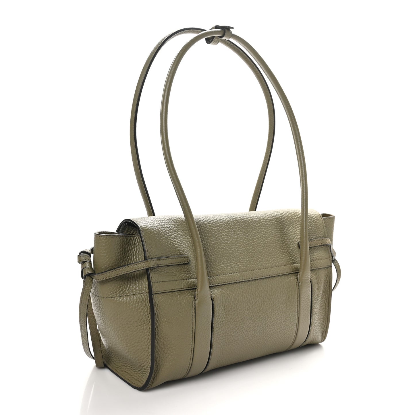 Heavy Grain Small Soft Bayswater Satchel Linen Green