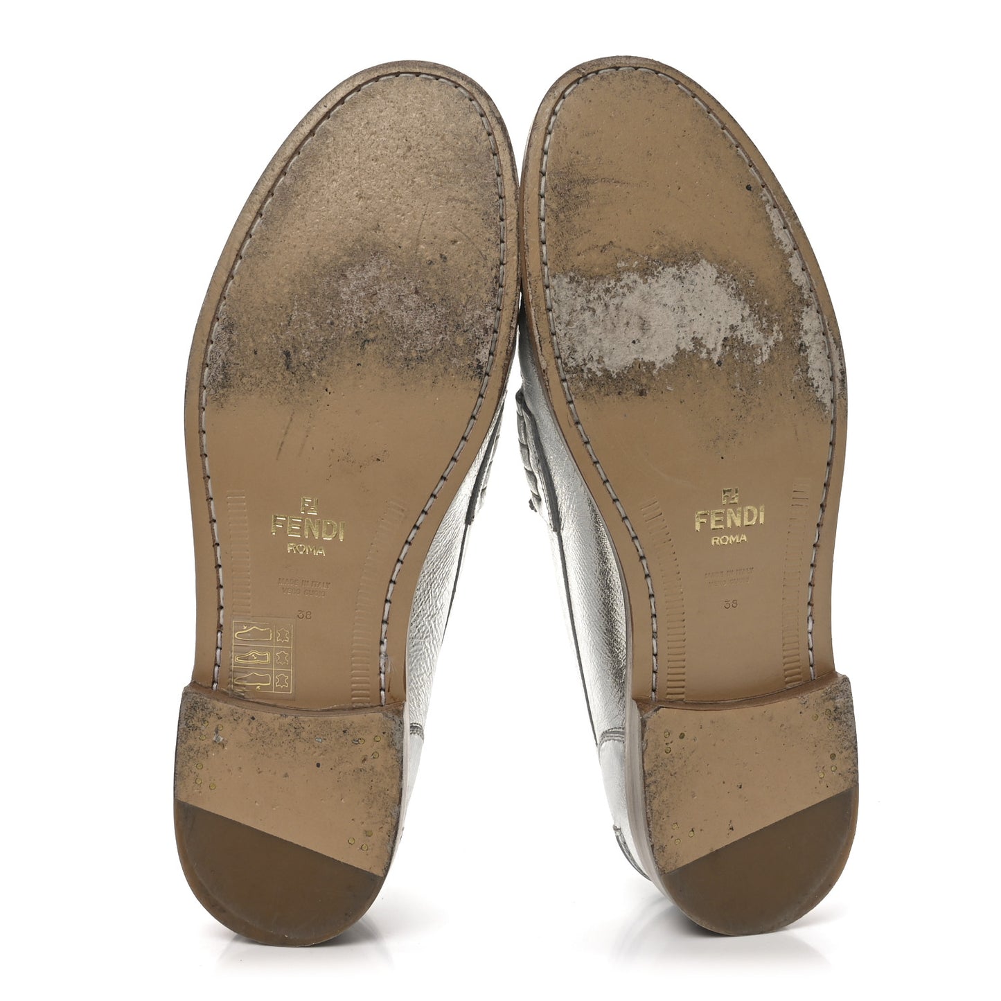 Metallic Vitello Womens O'Lock Loafers 38 Argento