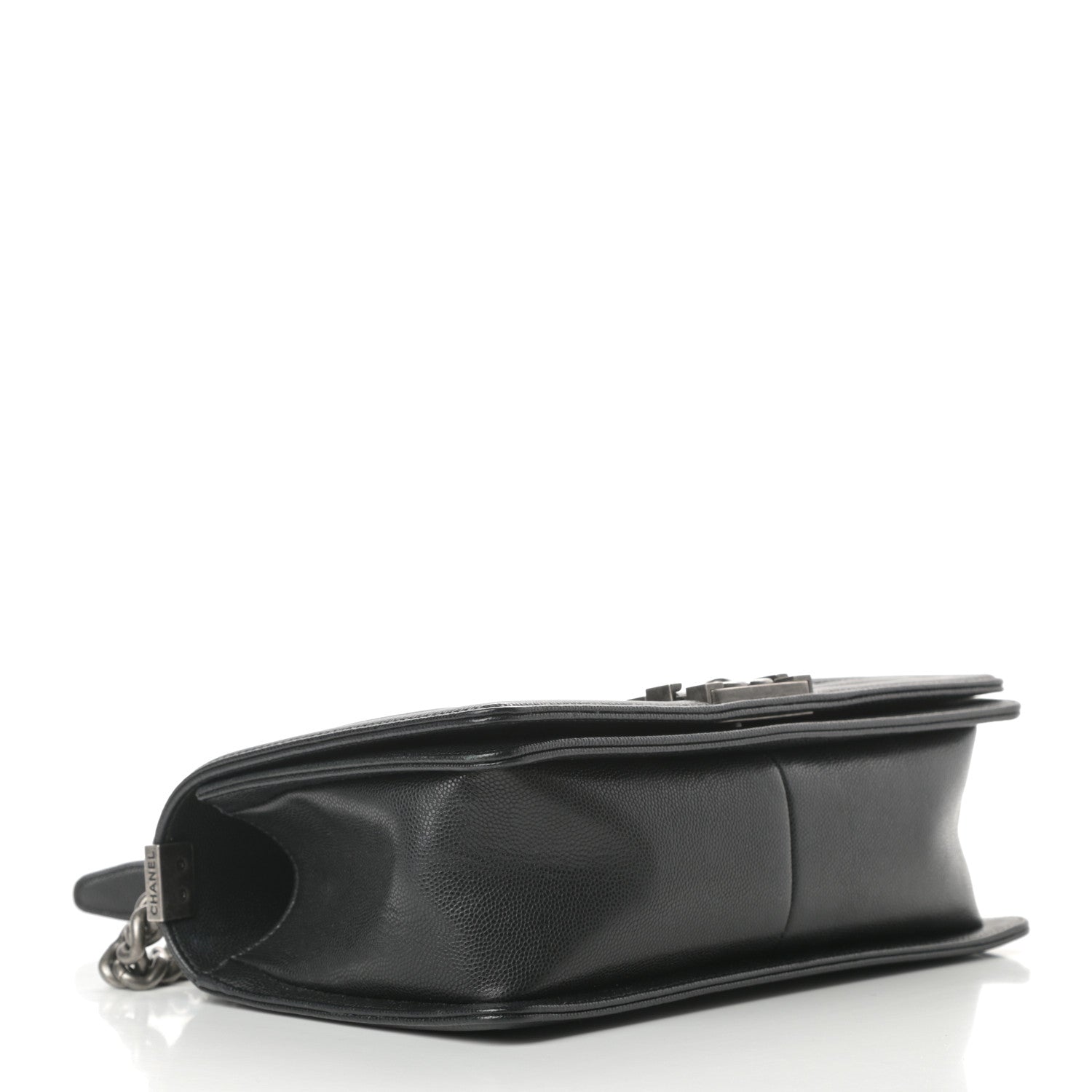 Chanel Caviar Chevron Quilted Medium Boy Flap Black 4 of 12