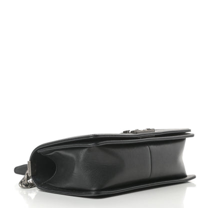 Chanel Caviar Chevron Quilted Medium Boy Flap Black 4 of 12