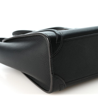 Celine Drummed Calfskin Nano Luggage Black 8 of 10