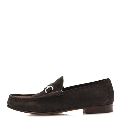 Gucci Suede Mens Horsebit Loafers 9 Testa di Moro 1 of 13