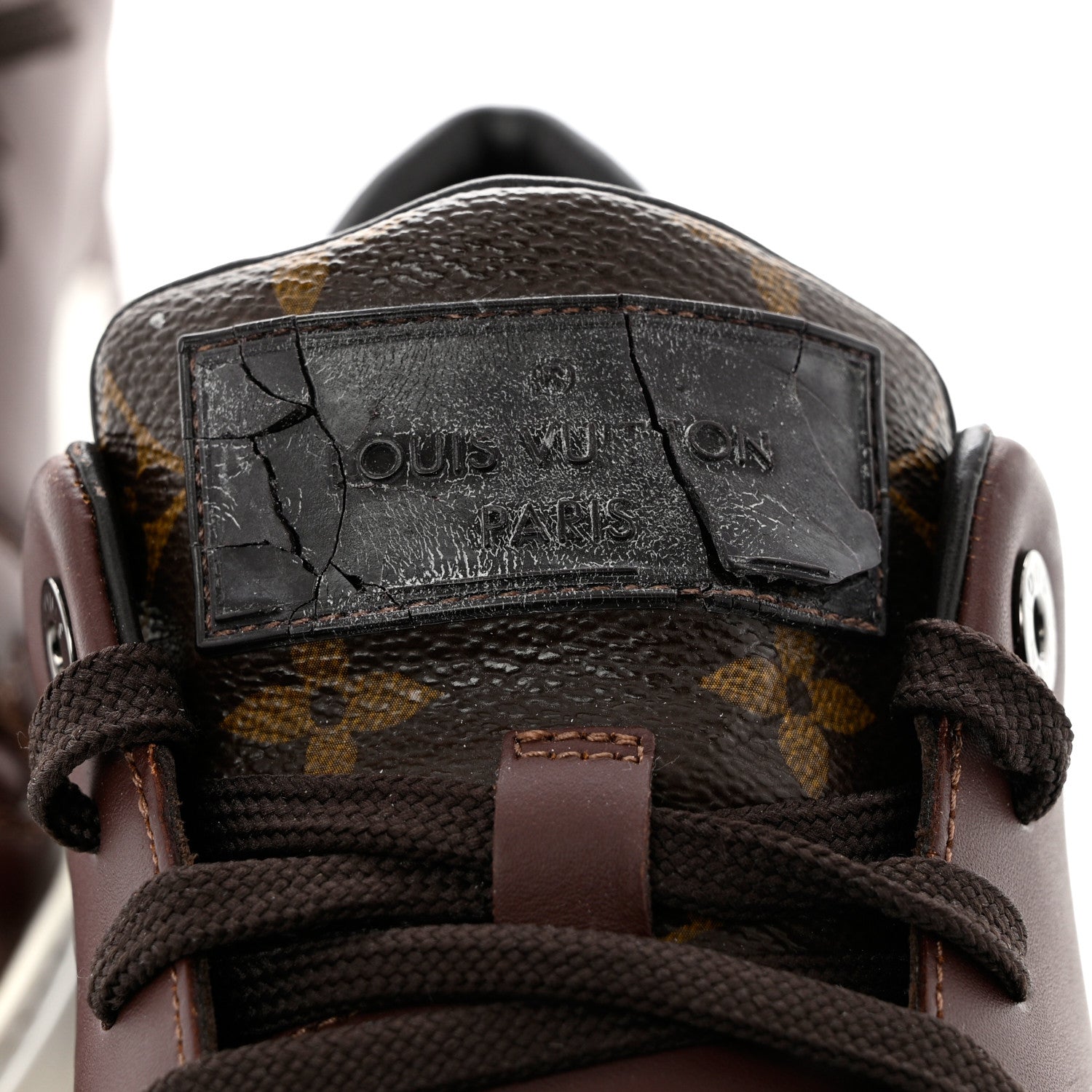 Louis Vuitton Calfskin Monogram Mens Frontrow Sneakers 8 Brown 9 of 10