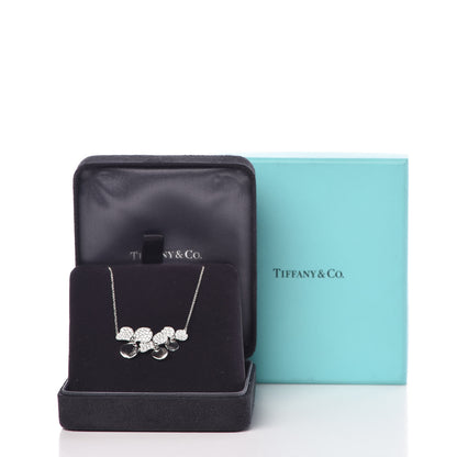 Tiffany Platinum Diamond Mini Paper Flowers Cluster Pendant Necklace 6 of 6