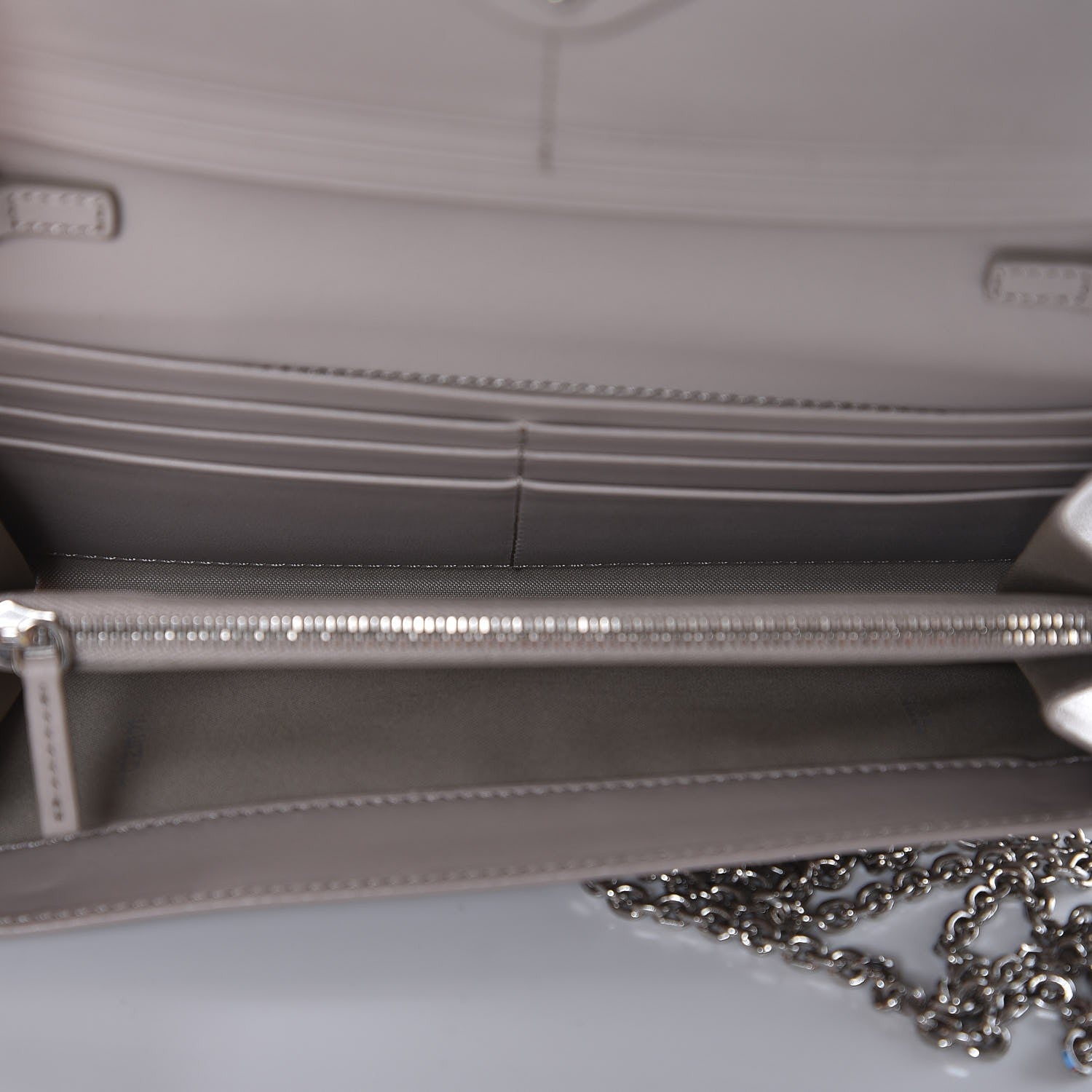 Fendi Vitello Century Lucido Hypnoteyes Studded Continental Wallet On Chain Grigio Polvere Arancio Multicolor 5 of 6