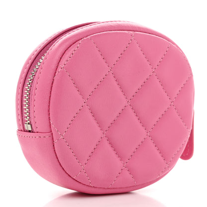 Chanel Lambskin Quilted Zip Around Classic Coin Purse Pink 3 of 7