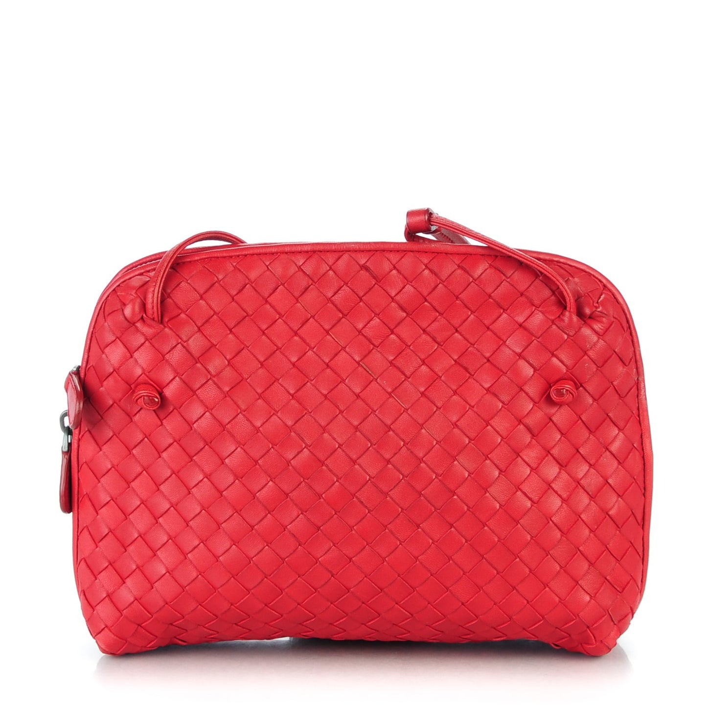 Nappa Intrecciato Pillow Crossbody Messenger Corniola