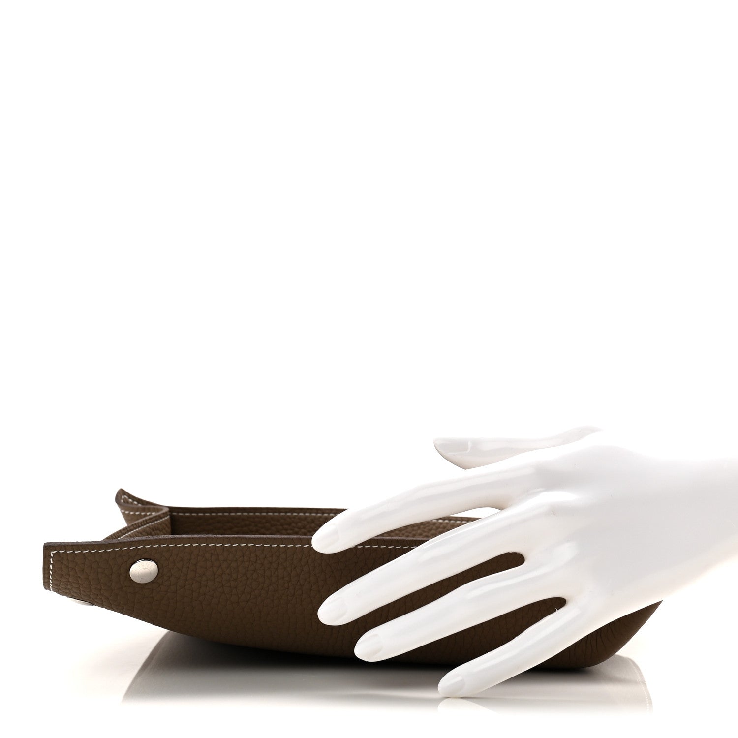 Hermes Taurillon Clemence Mises et Relances Change Tray Etoupe 2 of 8