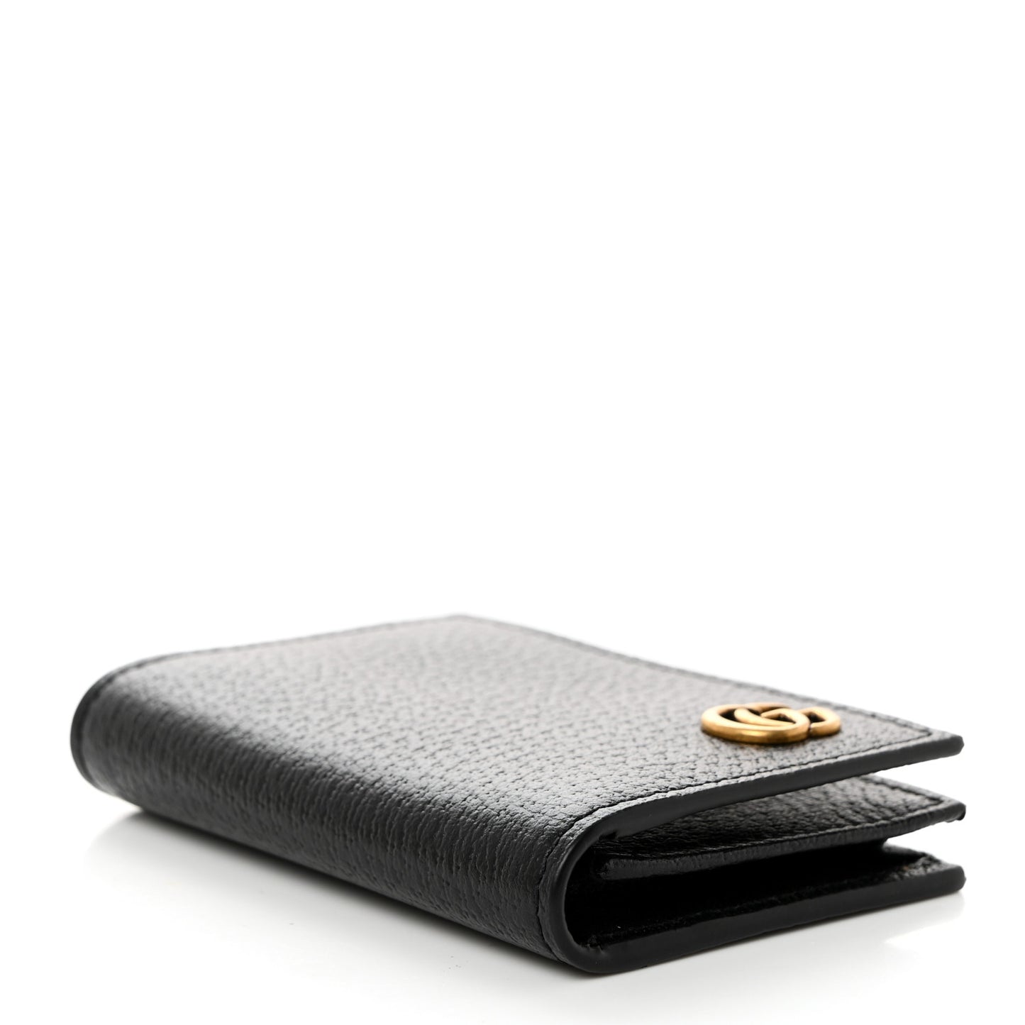 Calfskin Boar Effect GG Marmont Card Case Black