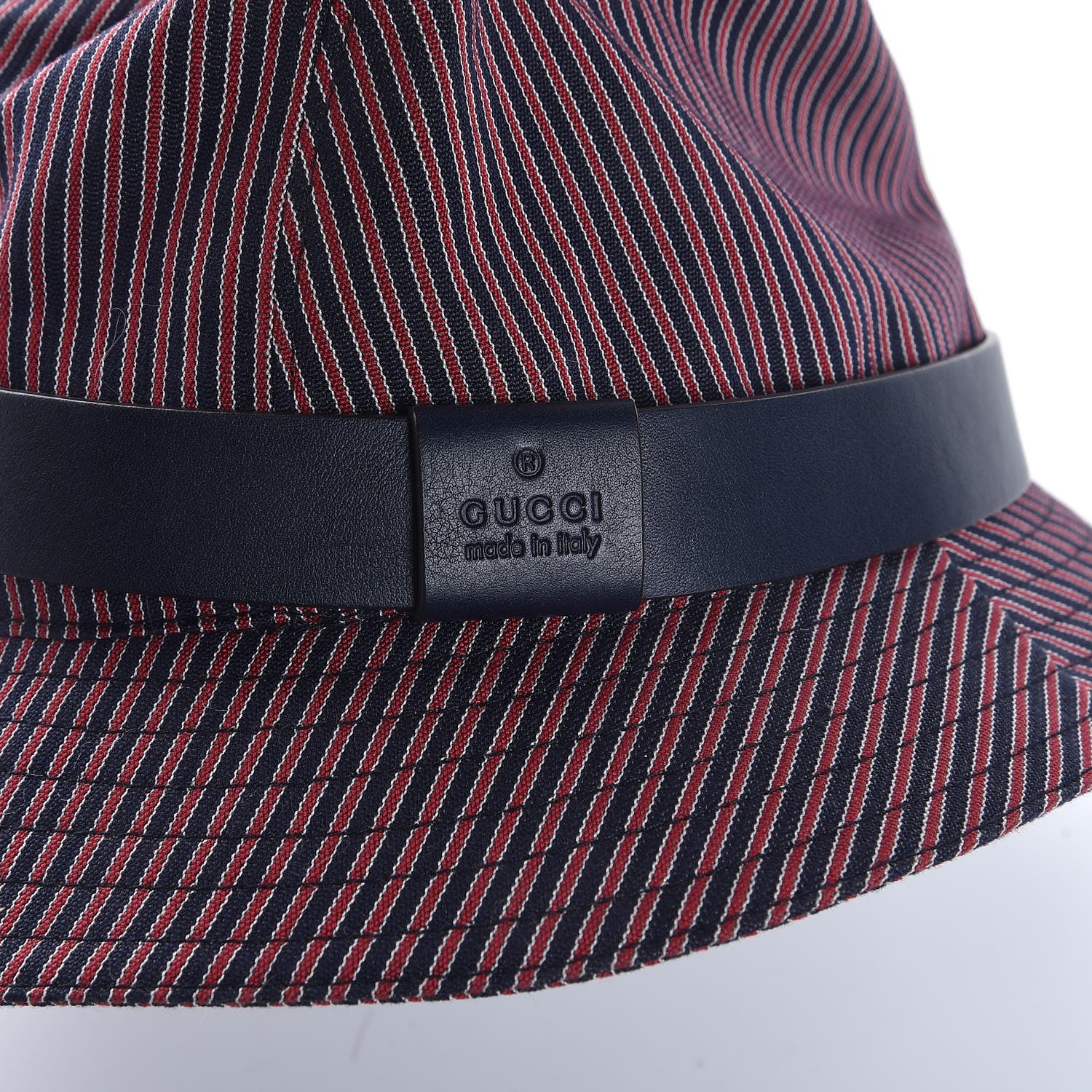 Gucci Cotton Stripe Bucket Hat L Red Black 4 of 8