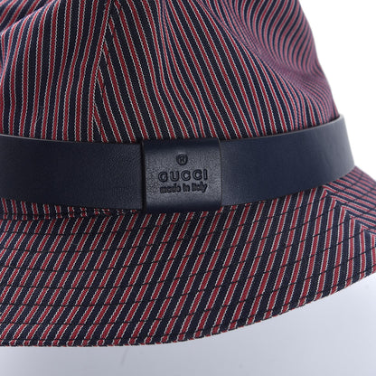 Gucci Cotton Stripe Bucket Hat L Red Black 4 of 8