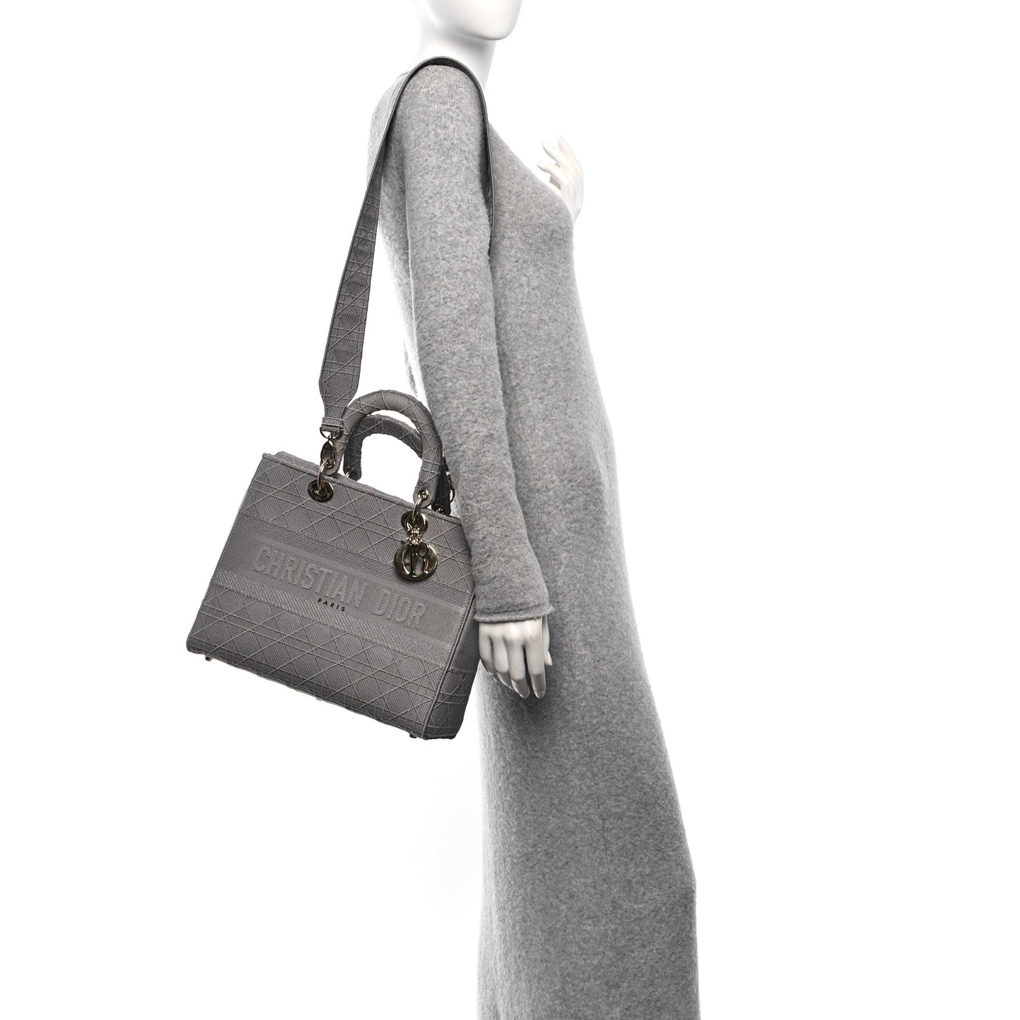 Canvas Embroidered Cannage Lady D-Lite Gray