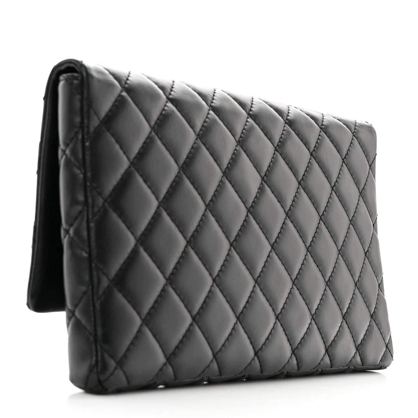 Aged Calfskin Quilted Reissue 2.55 Clutch Black