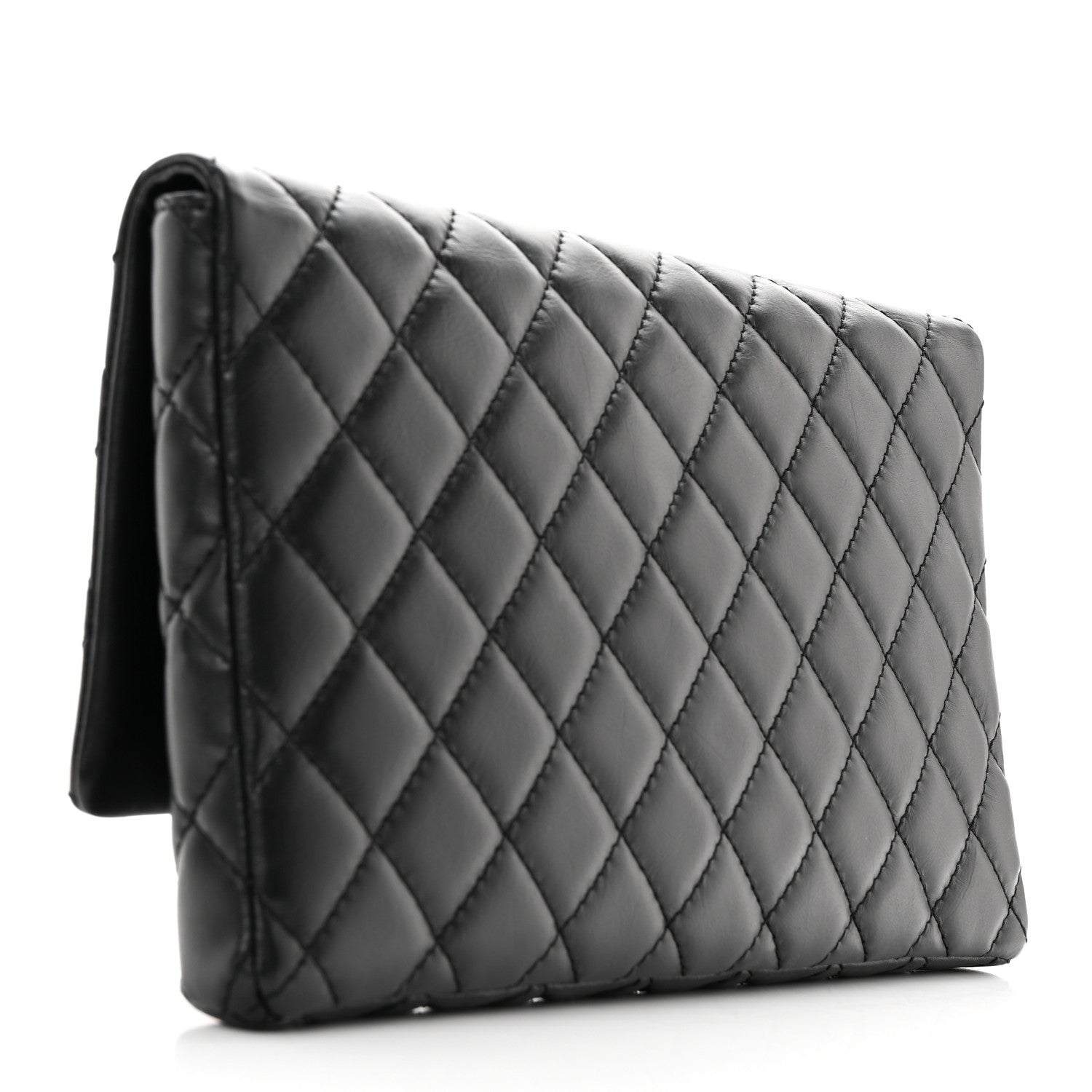Chanel Aged Calfskin Quilted Reissue 2.55 Clutch Black 3 of 8
