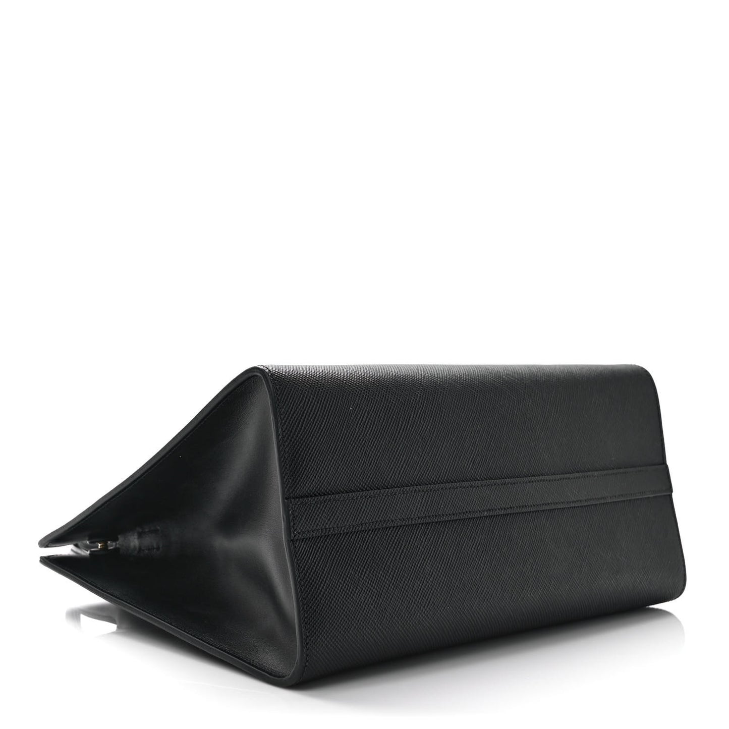 Saffiano Cuir Calfskin Medium Monochrome Top Handle Tote Black
