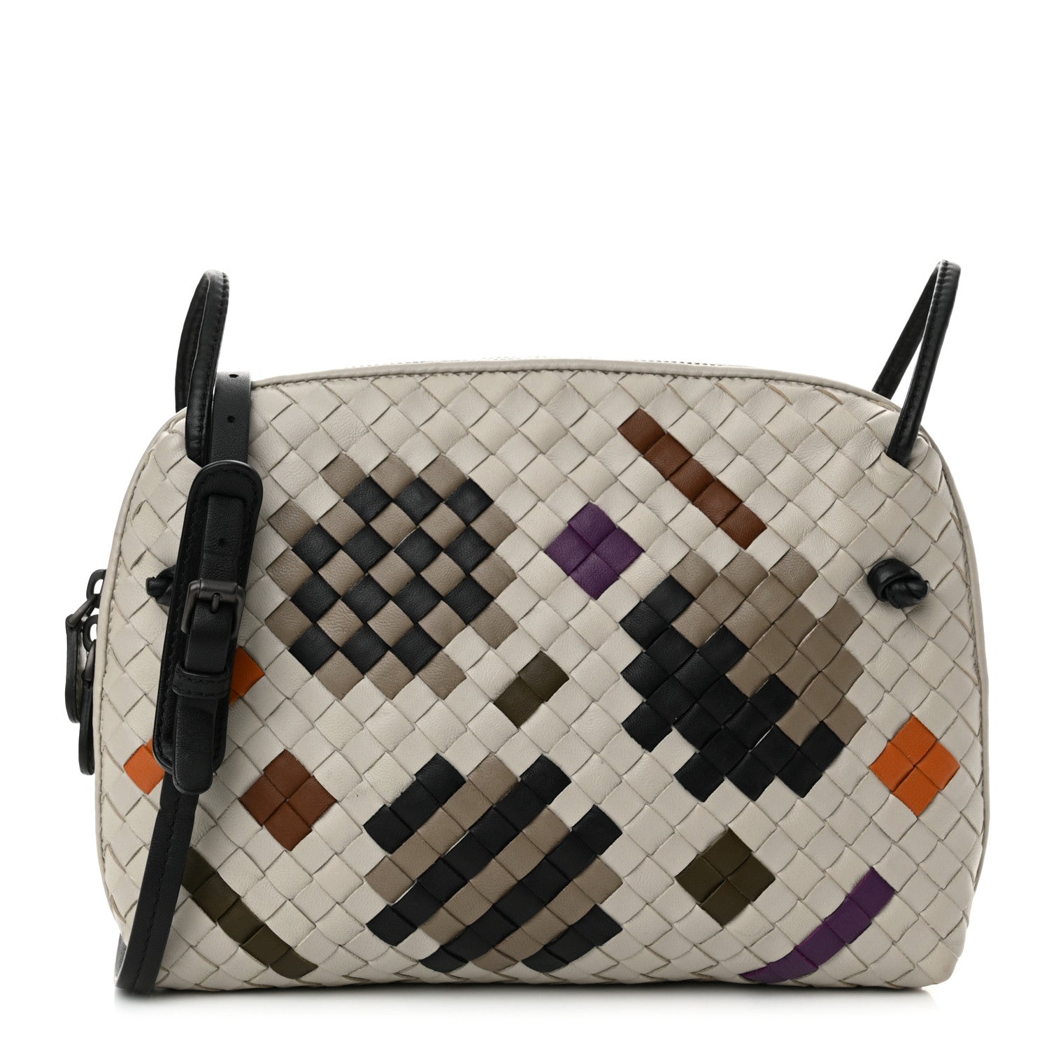 Bottega Veneta Nappa Intrecciato Nodini Crossbody Messenger Cement Abstract 1 of 10