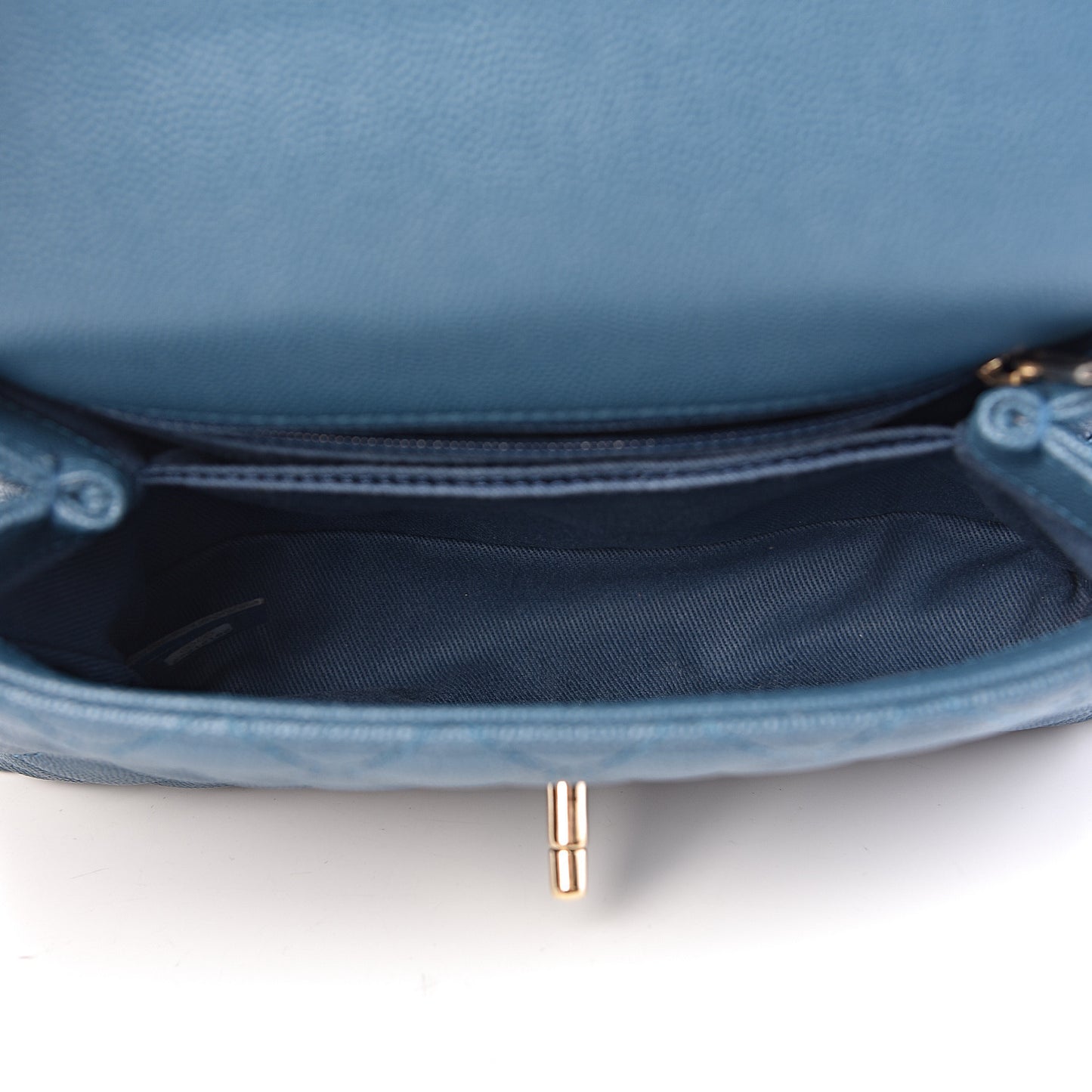Caviar Quilted Mini Coco Handle Flap Blue
