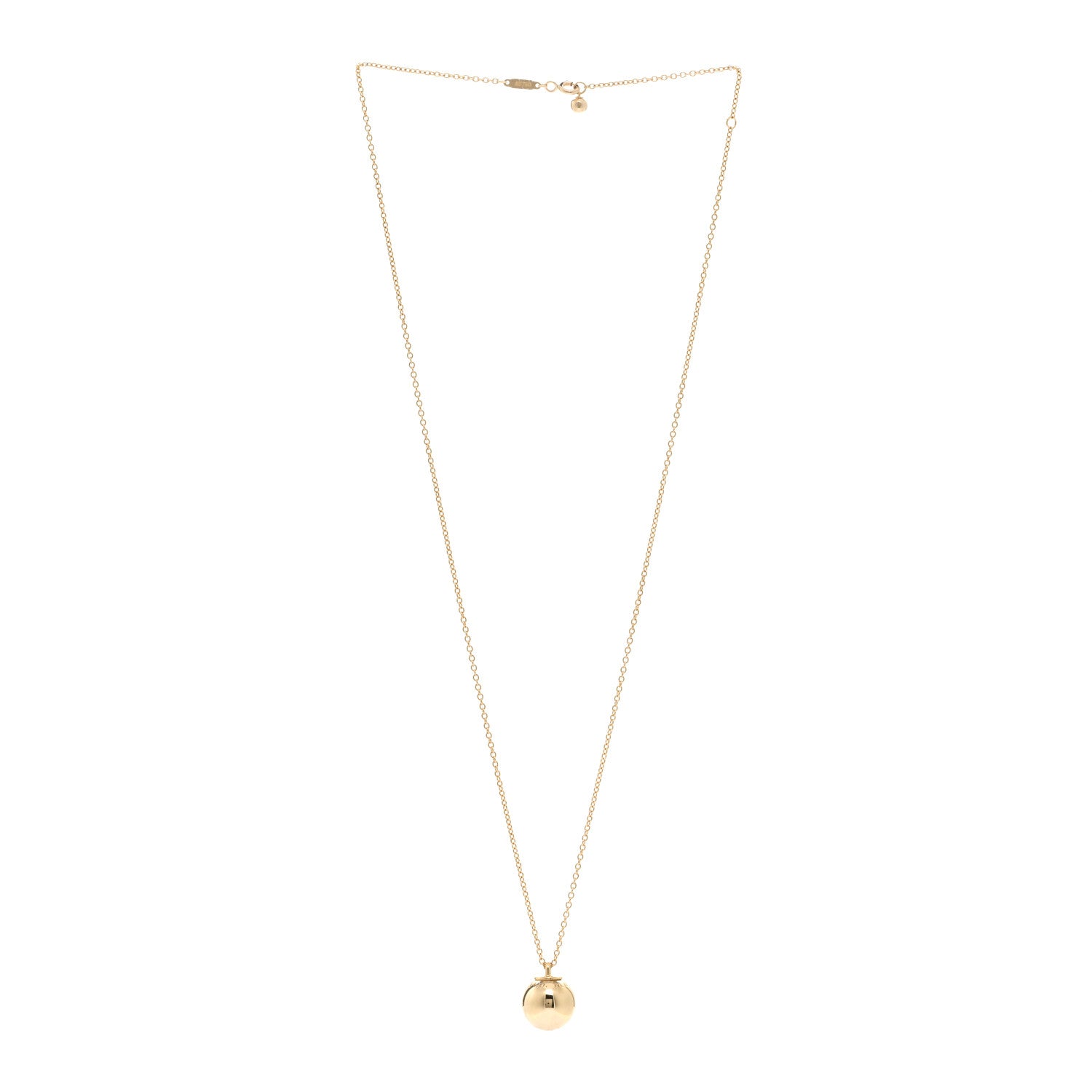 Tiffany 18K Yellow Gold 12.75mm HardWear Ball Pendant Necklace 3 of 4