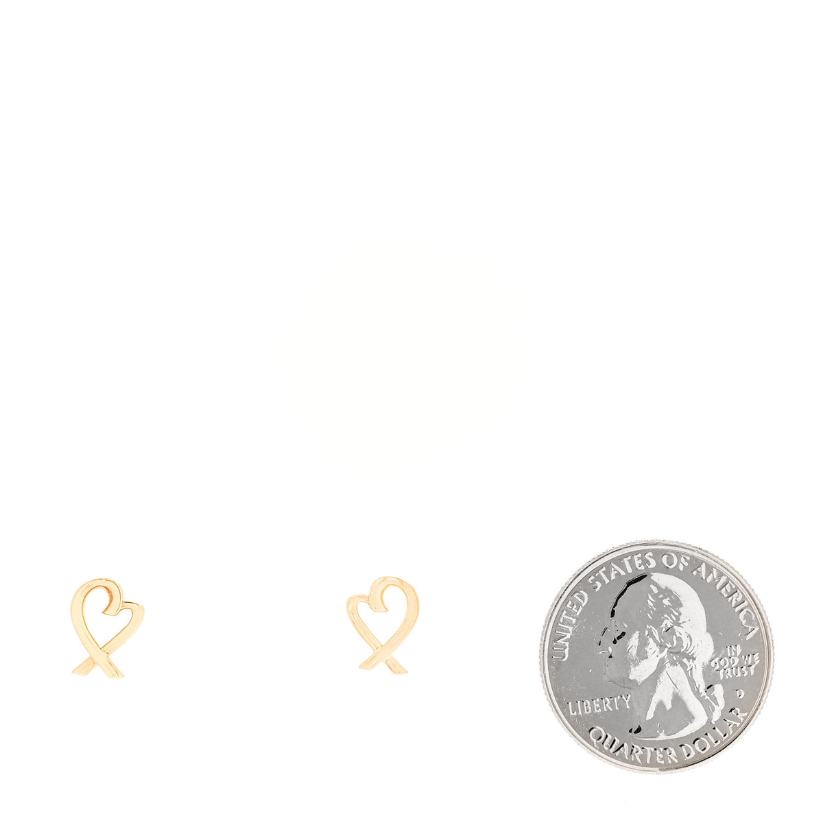 Tiffany 18K Yellow Gold Mini Paloma Picasso Loving Heart Earrings 2 of 5