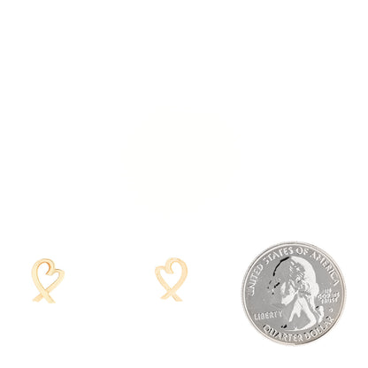 Tiffany 18K Yellow Gold Mini Paloma Picasso Loving Heart Earrings 2 of 5