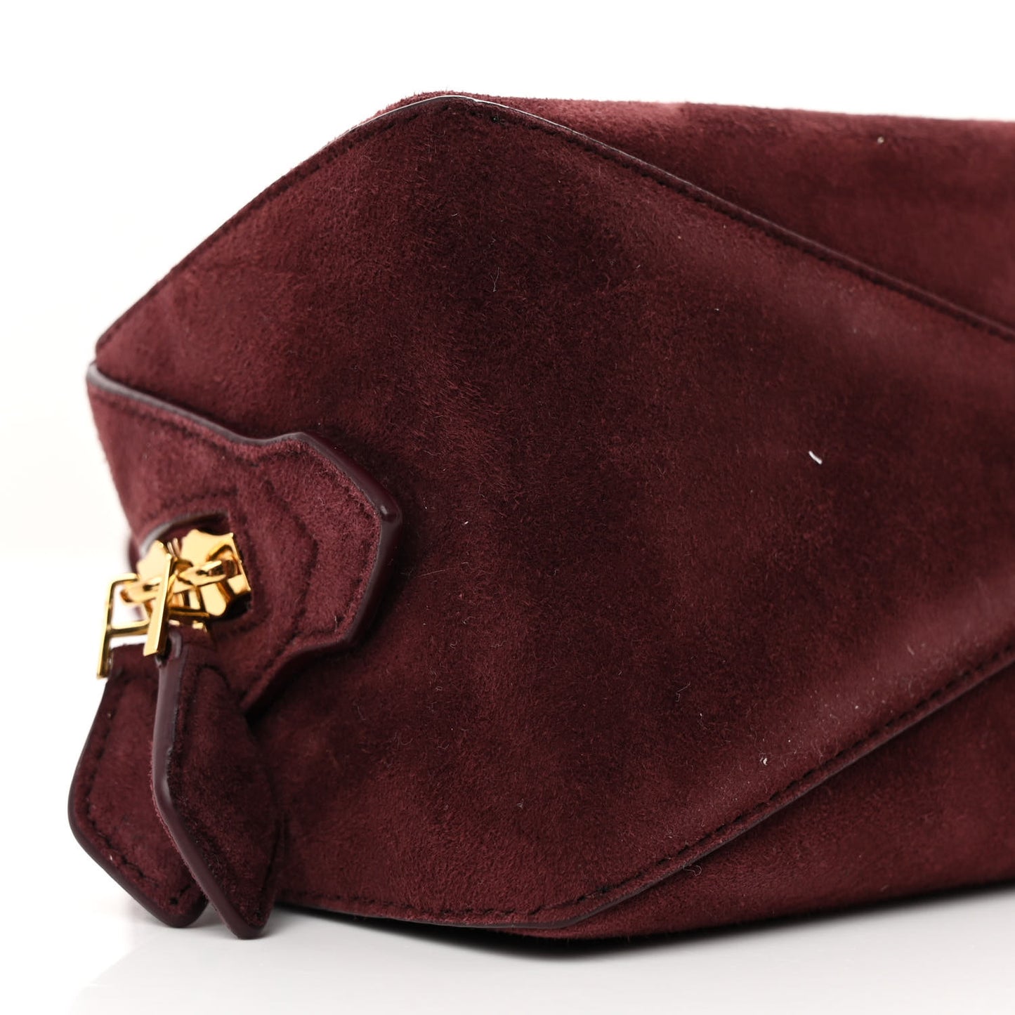 Suede Goatskin Medium Le Teckel Bag Rouge Grenat