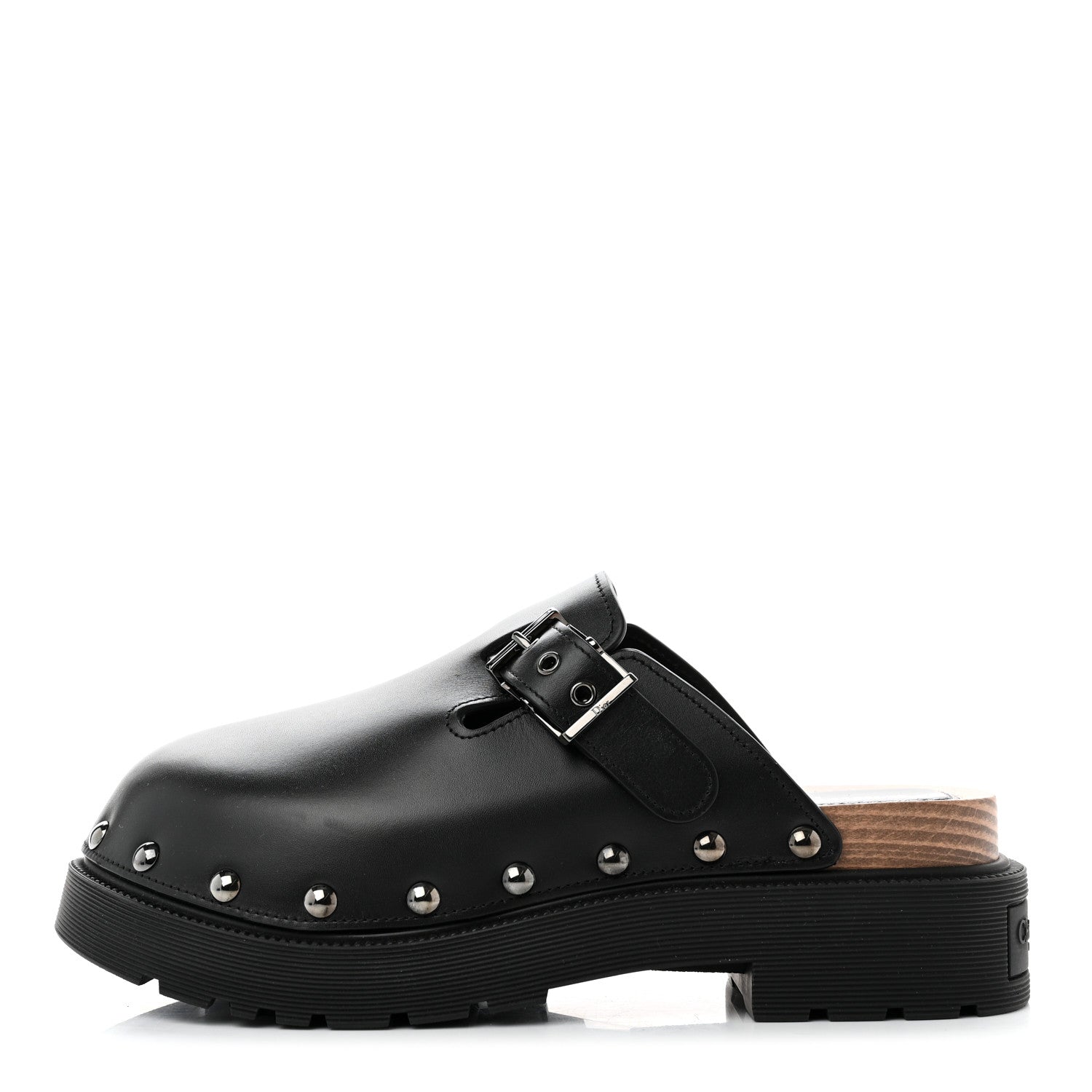 Christian Dior Calfskin Diorquake Buckled Lug Sole 15mm Clogs 40 Black 1 of 9
