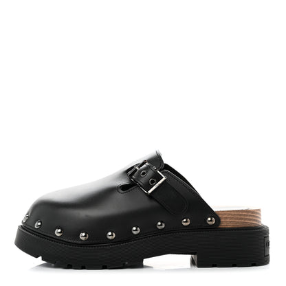 Christian Dior Calfskin Diorquake Buckled Lug Sole 15mm Clogs 40 Black 1 of 9