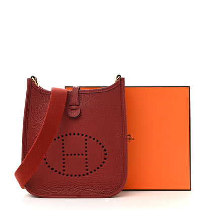 Hermes Taurillon Clemence Evelyne TPM Rouge H 11 of 11