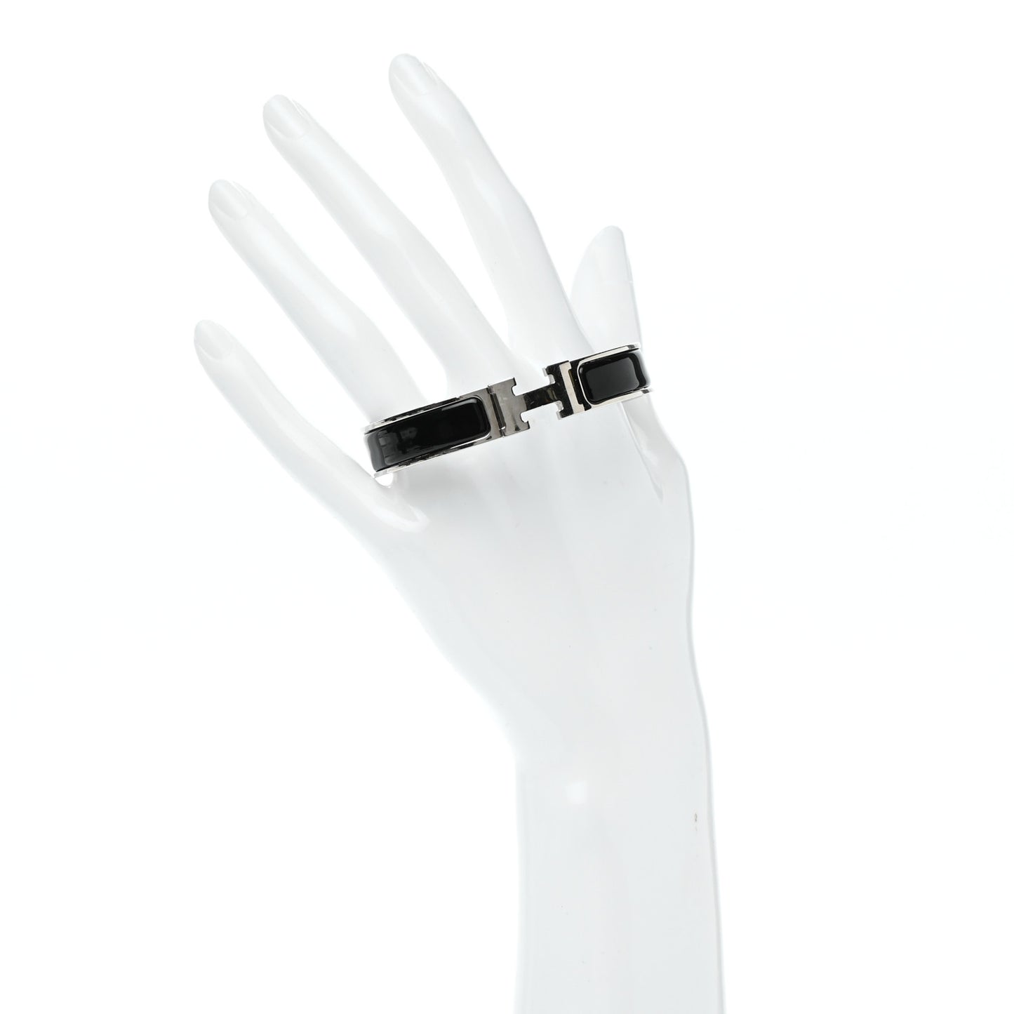 Enamel Narrow Clic Clac H Bracelet GM Black
