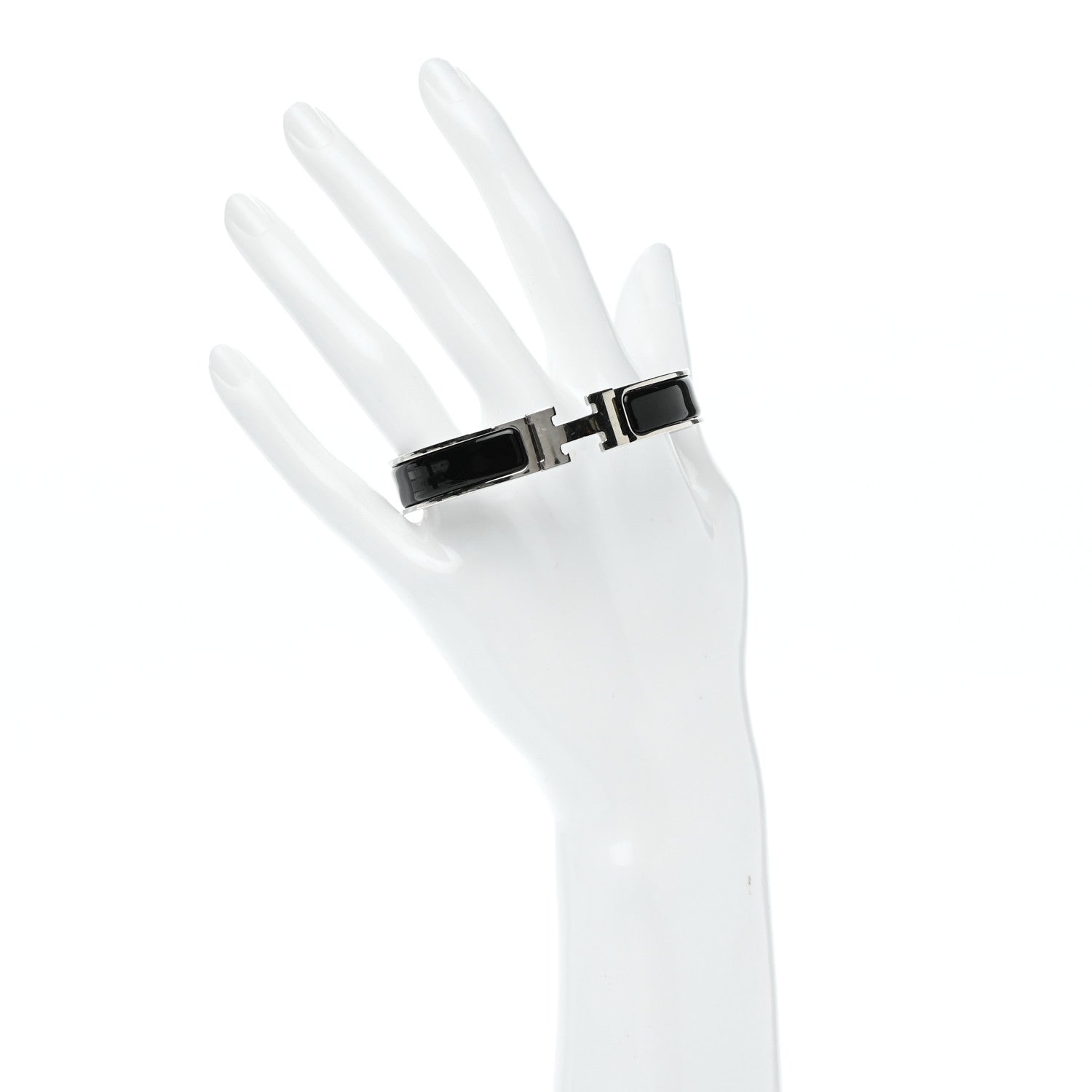 Hermes Enamel Narrow Clic Clac H Bracelet GM Black 2 of 4