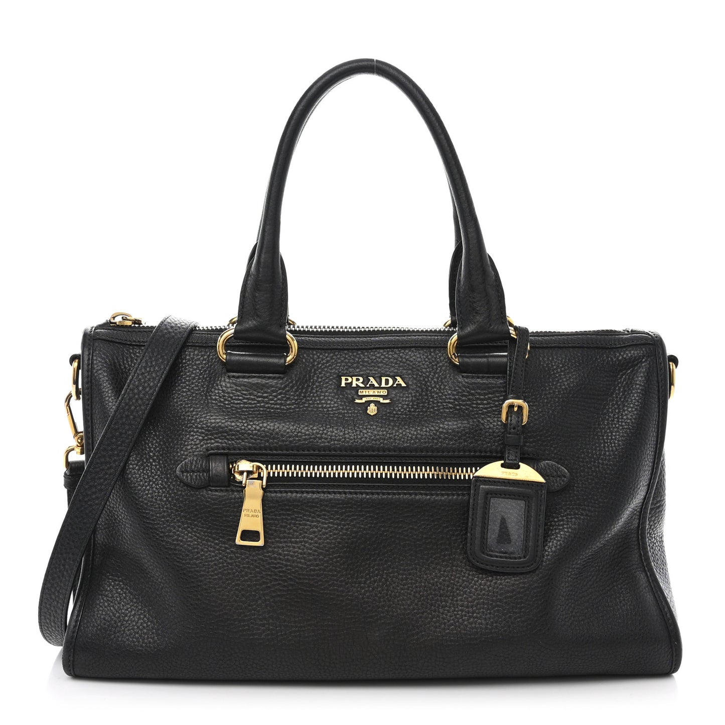 Vitello Daino Shopping Satchel Black