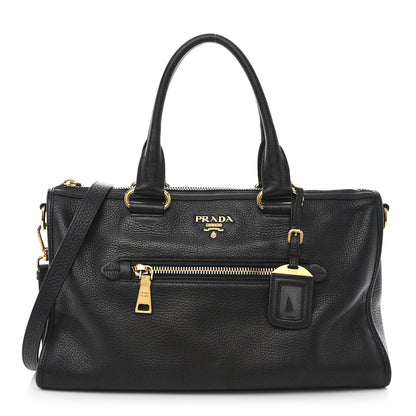 Prada Vitello Daino Shopping Satchel Black 1 of 19