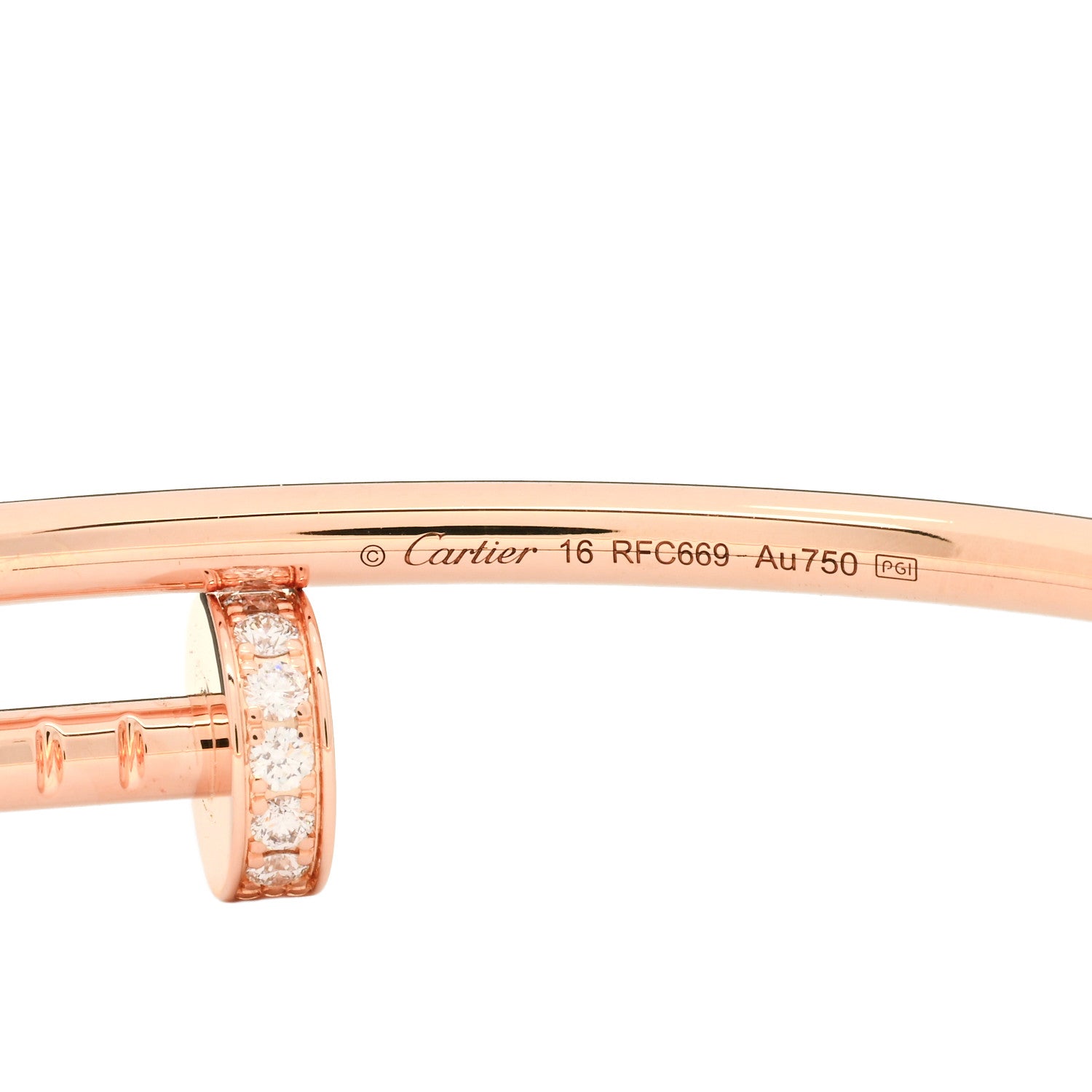 Cartier 18K Pink Gold Diamond Small Juste Un Clou Bracelet 16 3 of 3