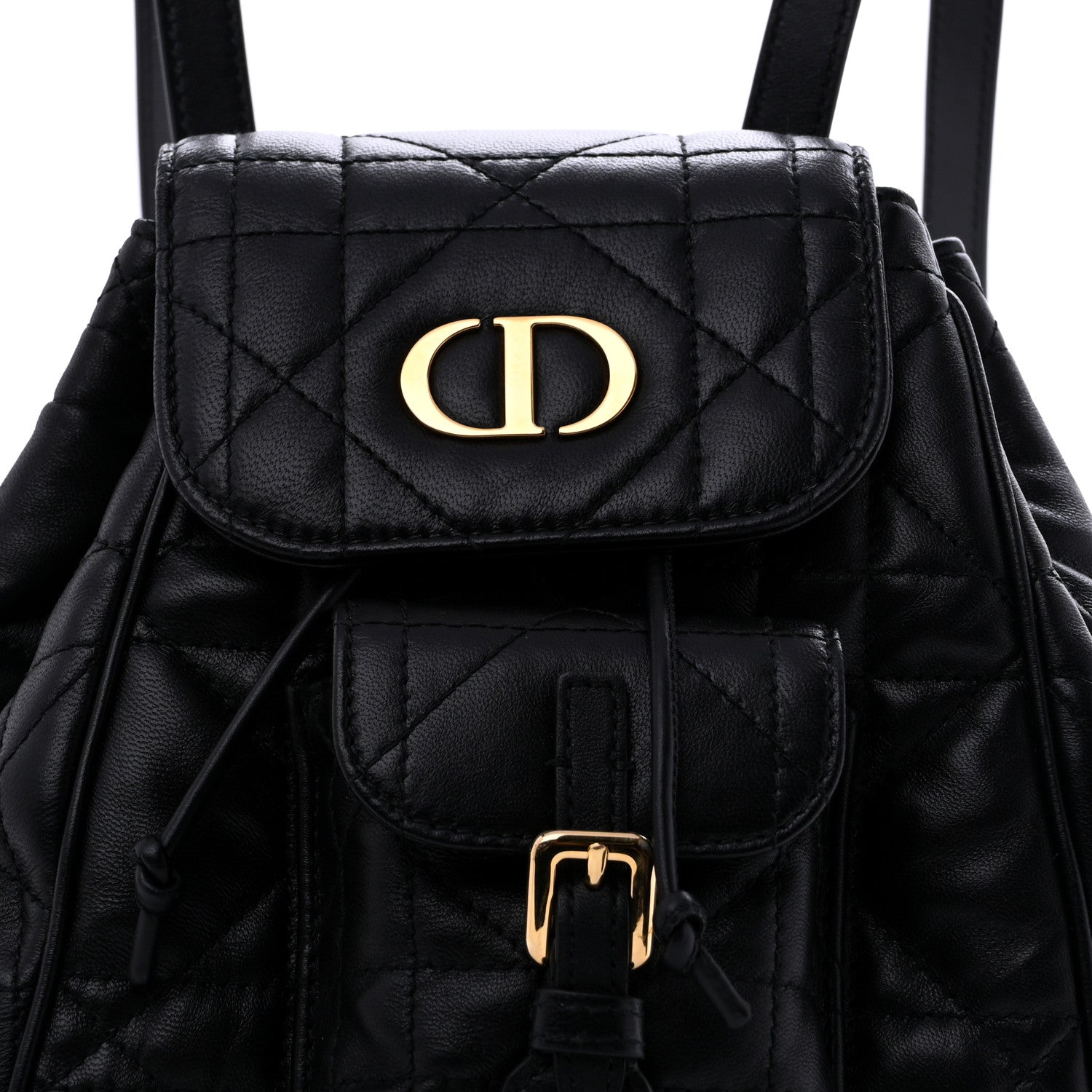 Christian Dior Lambskin Macrocannage Small Caro Backpack Black 9 of 12