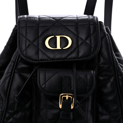 Christian Dior Lambskin Macrocannage Small Caro Backpack Black 9 of 12