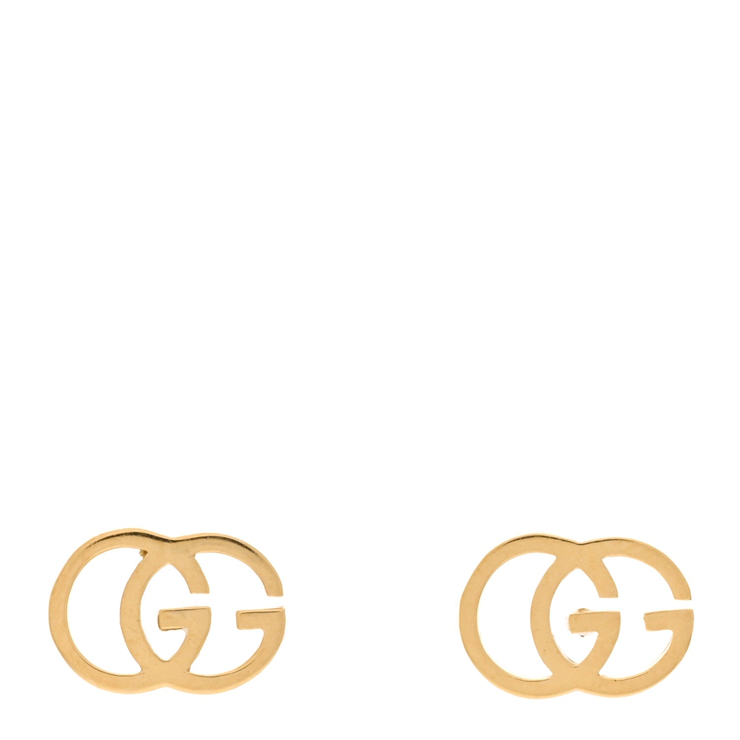 Gucci 18K Yellow Gold GG Tissue Stud Earrings 1 of 4