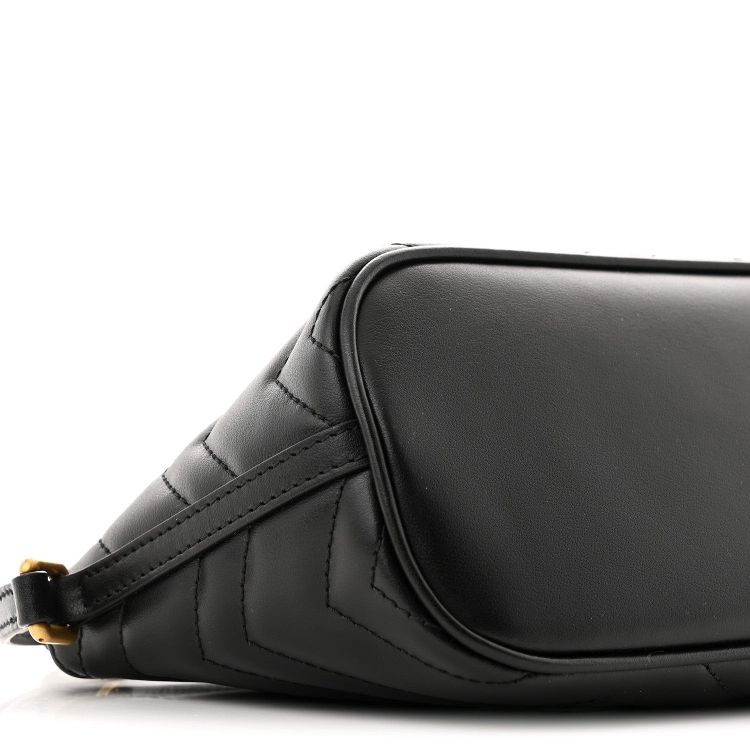 Gucci Calfskin Matelasse Chevron GG Marmont Sling Shoulder Bag Black 9 of 10